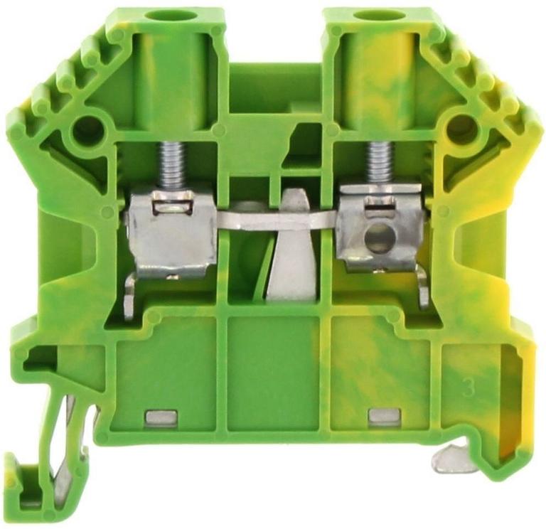 Borne de raccordement vissée - 4 mm² - Vert-Jaune｜Contaclip