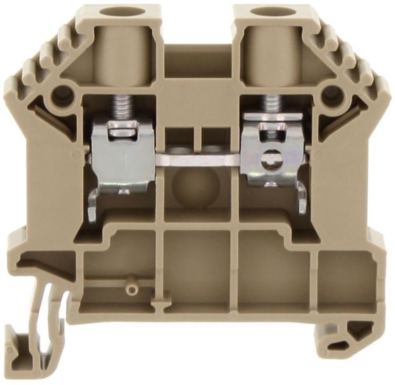 Borne de raccordement vissée - 10 mm² - Beige｜Contaclip