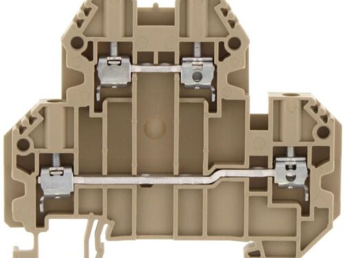 Borne de raccordement vissée - 2 étages - 2.5 mm² - Beige｜Contaclip