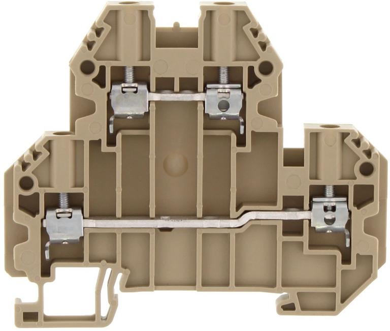 Borne de raccordement vissée - 2 étages - 2.5 mm² - Beige｜Contaclip