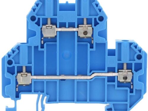 Borne de raccordement vissée - 2 étages - 2.5 mm² - Bleu｜Contaclip