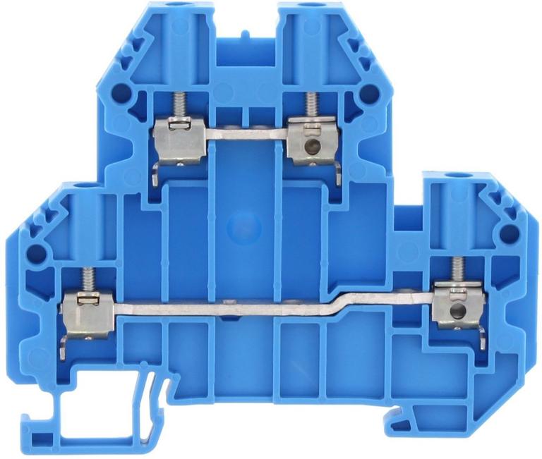 Borne de raccordement vissée - 2 étages - 2.5 mm² - Bleu｜Contaclip