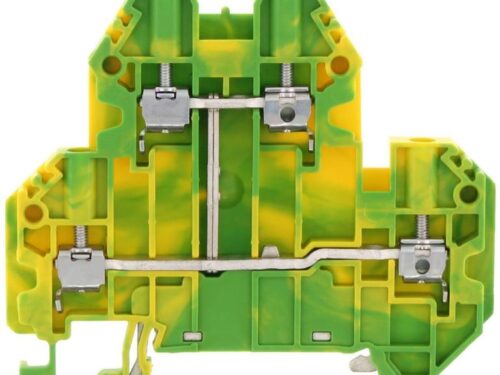 Borne de raccordement vissée - 2 étages - 2.5 mm² - Vert-Jaune｜Contaclip