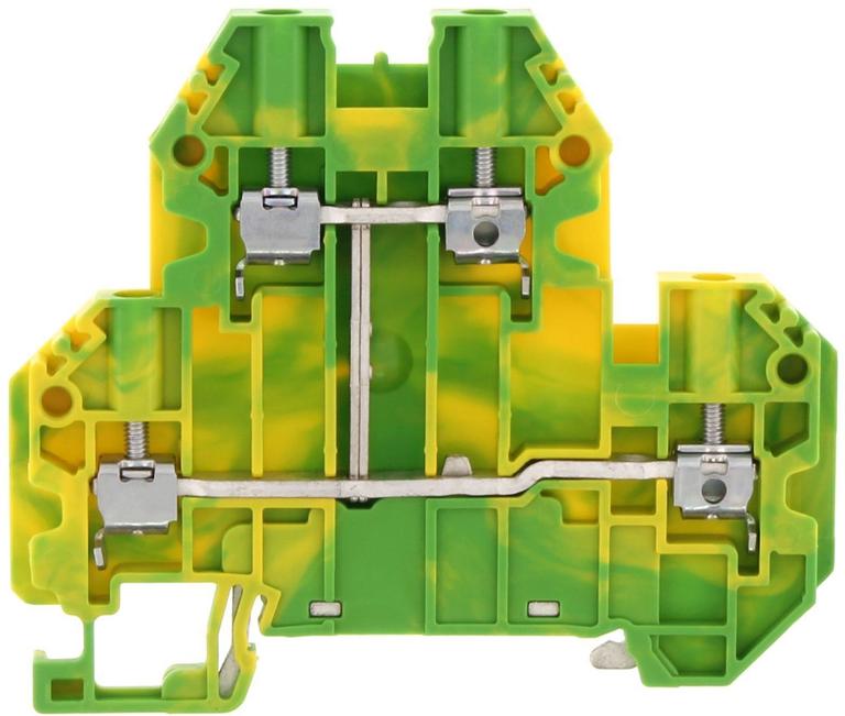 Borne de raccordement vissée - 2 étages - 2.5 mm² - Vert-Jaune｜Contaclip