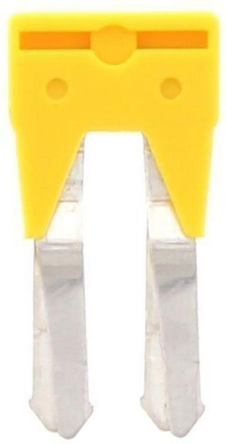 Connecteur transversal isolé jaune - 2 pôles - 4 mm² pour borne à vis｜Contaclip