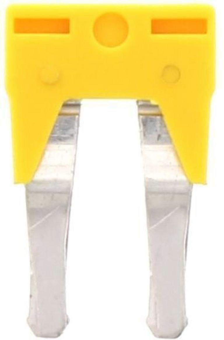 Connecteur transversal isolé jaune - 2 pôles - 6 mm² pour borne à vis｜Contaclip