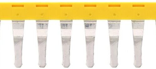 Connecteur transversal isolé jaune - 10 pôles - 6 mm² pour borne à vis｜Contaclip