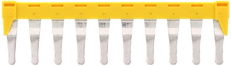 Connecteur transversal isolé jaune - 10 pôles - 6 mm² pour borne à vis｜Contaclip