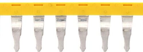 Connecteur transversal isolé jaune - 10 pôles - 10 mm² pour borne à vis｜Contaclip