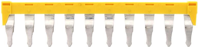 Connecteur transversal isolé jaune - 10 pôles - 10 mm² pour borne à vis｜Contaclip