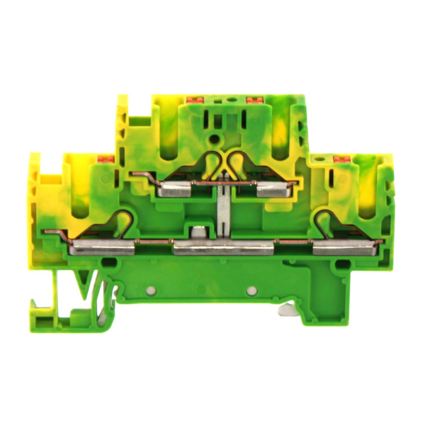 Bornes de raccordement push in deux étages - Section 2.5 mm2 (2pts) - Vert Jaune