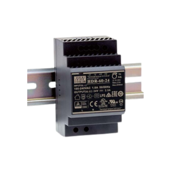 Alimentation stabilisée série HDR - 60W - 24 VDC - Mean Well