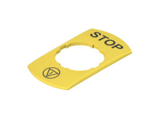 Plaque rectangulaire avec trou façonné - STOP - Pizzato