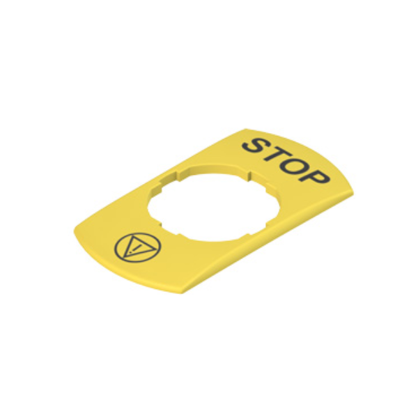 Plaque rectangulaire avec trou façonné - STOP - Pizzato