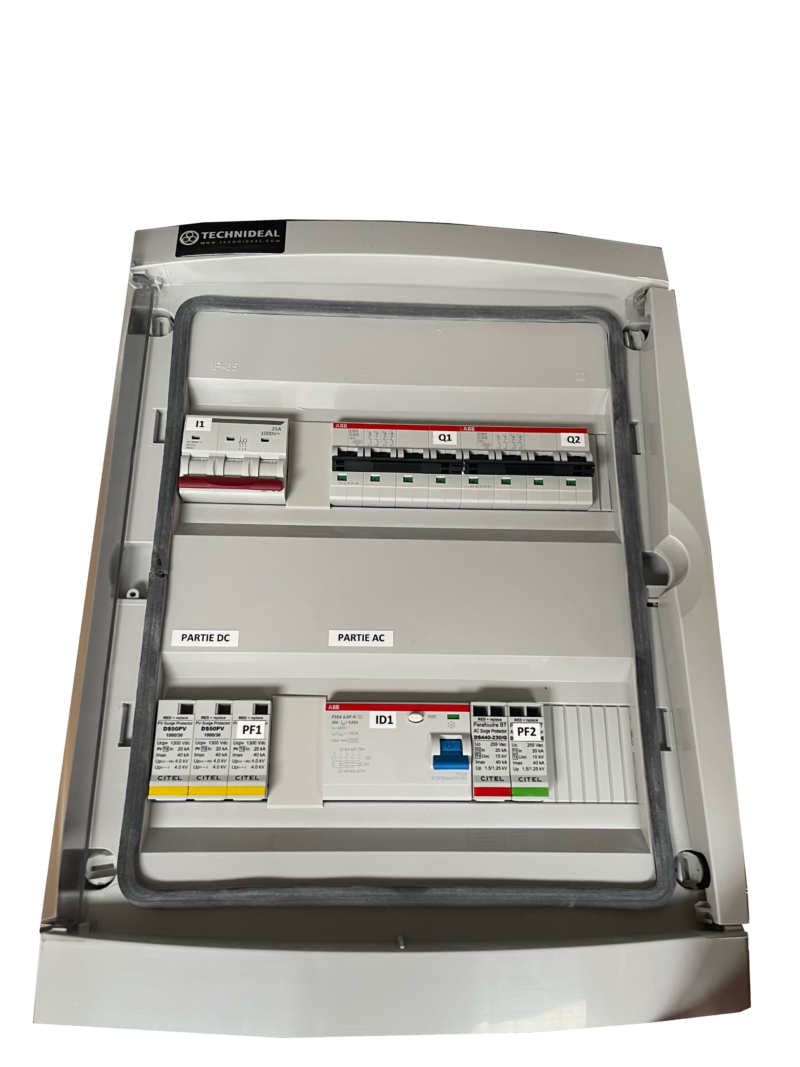 COFACDC-9KW OUVERT Coffret AC / DC 9kW avec parafoudre pour onds classiques|TECHNIDEAL