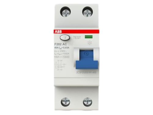 Interrupteur différentiel F202 type AC 30mA - 2P - 25A｜ABB