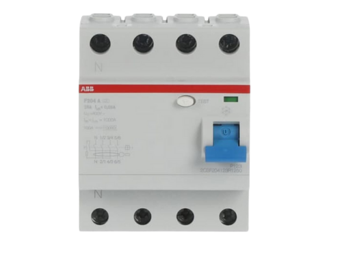 Interrupteur différentiel F204 type A 30 mA - 4P - 25A｜ABB
