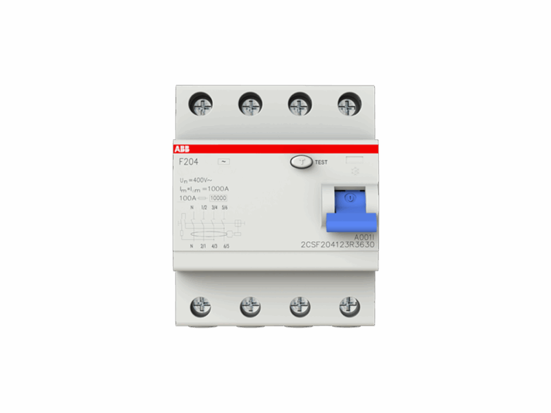 Interrupteur différentiel F204 type A 30 mA - 4P - 63A｜ABB