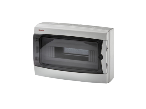 Coffret étanche IP65 - IK08 - 1 rangée 12 modules - 217x307x105mm｜Famatel