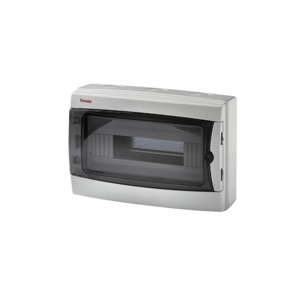 Coffret étanche IP65 - IK08 - 1 rangée 12 modules - 217x307x105mm｜Famatel