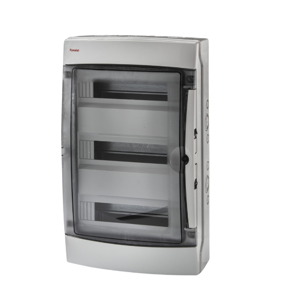 Coffret étanche IP65 - IK08 - 3 rangées 42 modules - 563x326x150mm｜Famatel
