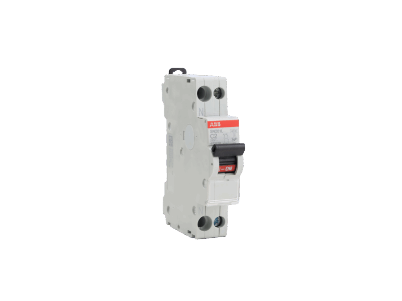 Disjoncteur modulaire SN201L courbe C - 1P + N - 2A｜ABB