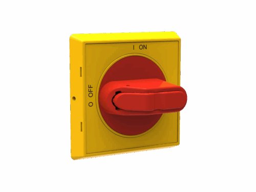 Poignée sélecteur rouge/jaune - Fixation centrale - OT 16 à 125A｜ABB