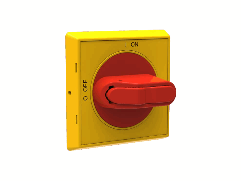 Poignée sélecteur rouge/jaune - Fixation centrale - OT 16 à 125A｜ABB