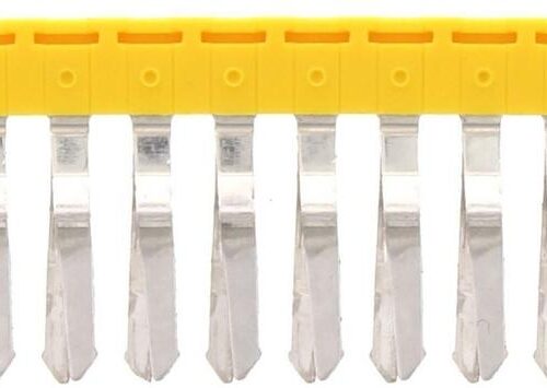 Connecteur transversal isolé jaune - 10 pôles - 4 mm² pour borne à vis｜Contaclip