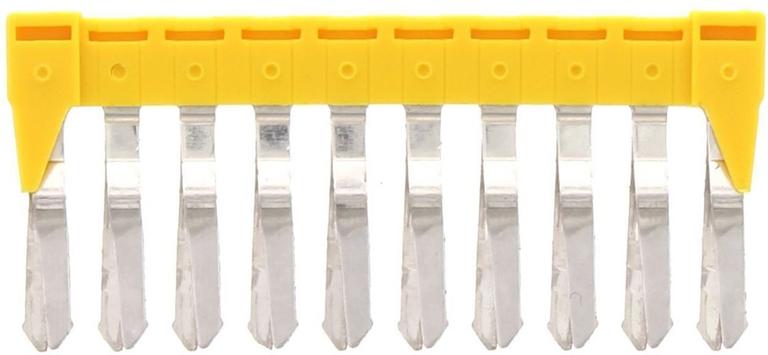 Connecteur transversal isolé jaune - 10 pôles - 4 mm² pour borne à vis｜Contaclip