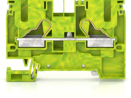 Borne de raccordement push-in - 16 à 20 mm² - Vert-Jaune｜Contaclip