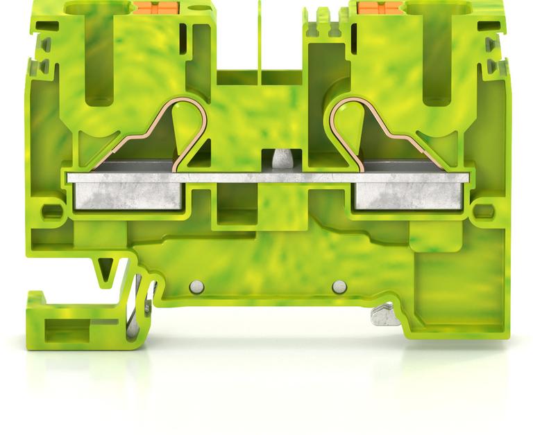 Borne de raccordement push-in - 16 à 20 mm² - Vert-Jaune｜Contaclip