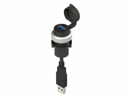 E2 1USB9AN3 Prise USB 3.0 Type A Femelle - Sortie câble 3m |Pizzato