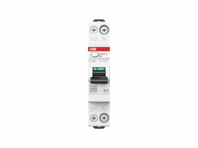Dijsoncteur différentiel DS301C courbe C type AC 30 mA - 1P + N - 20A｜ABB