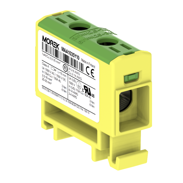 Bloc de jonction - OTL 35 - Vert-Jaune｜Morek