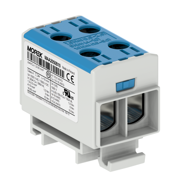 Bloc de jonction - OTL 50-2 - 4 trous - Bleu｜Morek