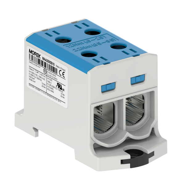 Bloc de jonction - OTL 95-2 - 4 trous - Bleu｜Morek