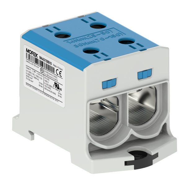 Bloc de jonction - OTL 150-2 - 4 trous - Bleu｜Morek