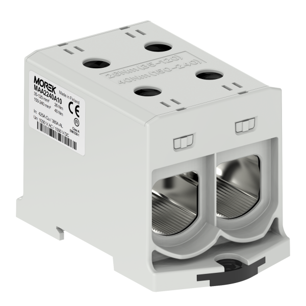 Bloc de jonction - OTL 240-2 - 4 trous - Gris｜Morek