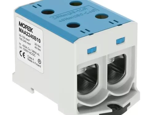 MORMAA2240B10 Bloc de jonction - OTL 240-2 - 4 trous - Bleu|Morek