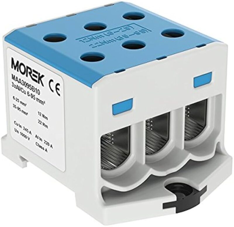 Bloc de jonction - OTL 95-3 - 6 trous - Bleu｜Morek