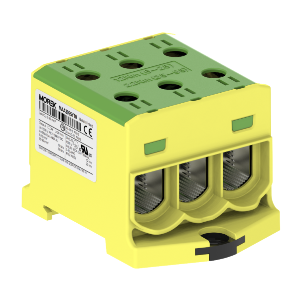 Bloc de jonction - OTL 95-3 - 6 trous - Vert-Jaune｜Morek