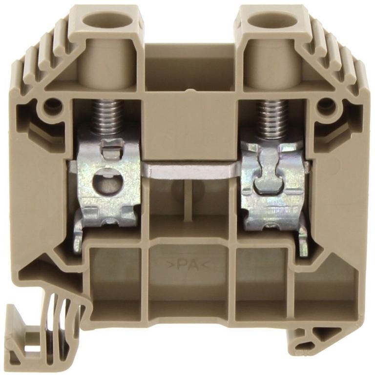 Borne de raccordement vissée - 16 mm² - Beige｜Contaclip